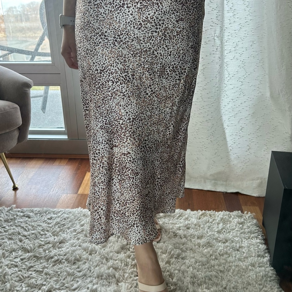 Urban Outfitters Leopard Print Midi Skirt